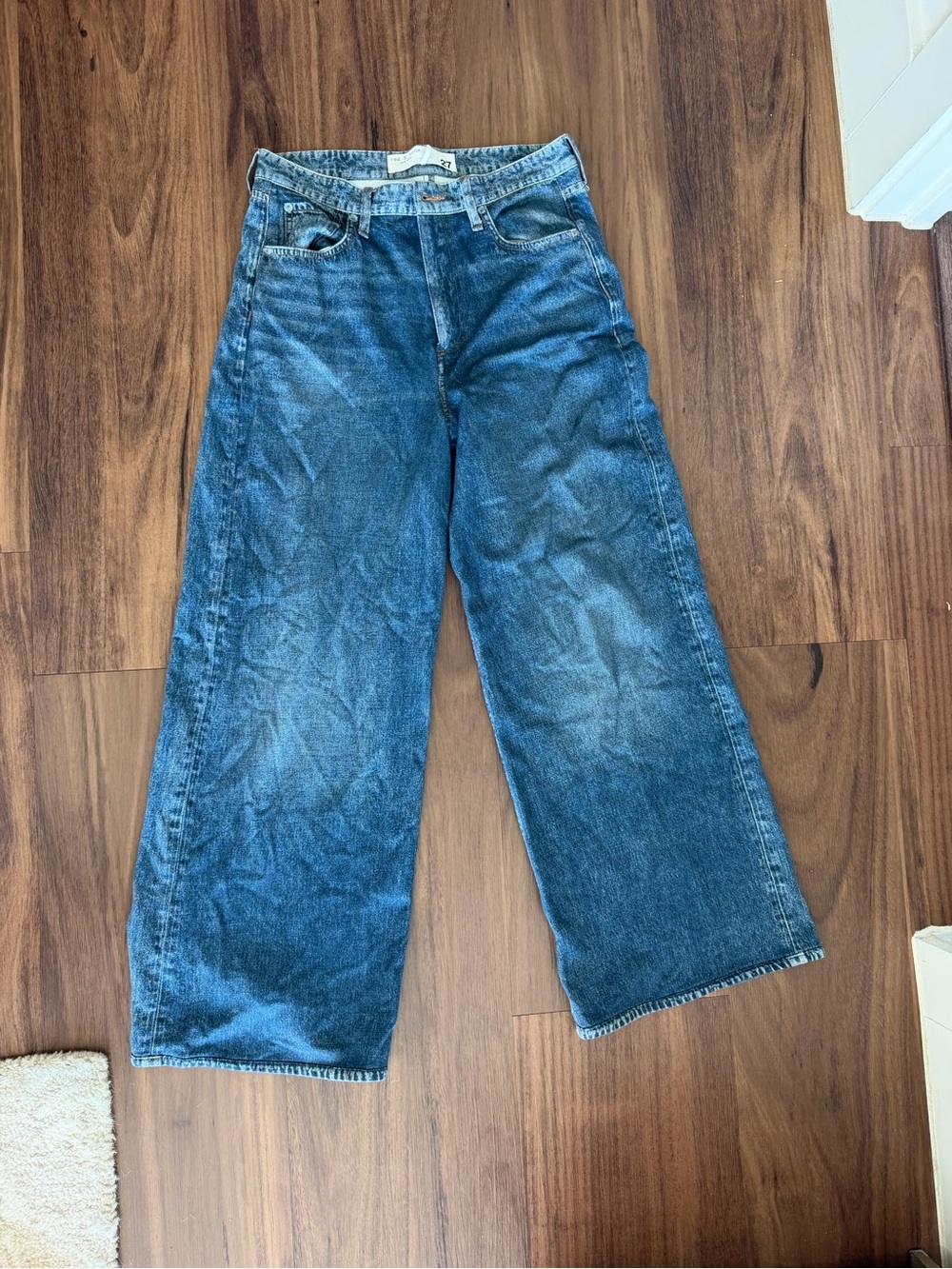 rag & bone Miramar Wide Leg Denim Jeans in Blue